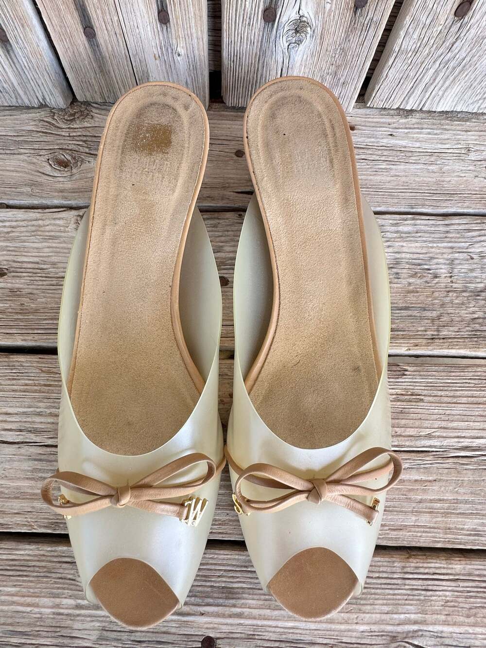 Stuart Weitzman Clear Dainty Stacked Heel Sandals